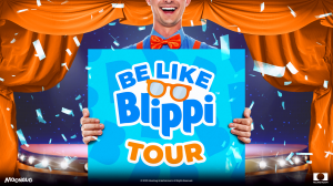 Promotional image for the "Belike Bippi Tour," highlighting lively designs and an energetic theme.