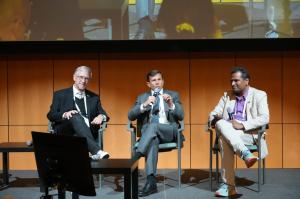 Frank Sasinowski and Harsha Rajasimha in a Keynote Fireside Chat with John Crowley, CEO OF BIO