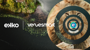 ekko and Venue Smart logos on a background of nature imagery