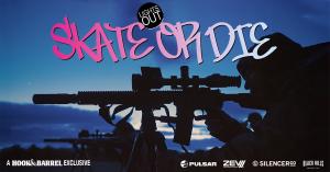 A silhouette of a man thermal hunting at night using a rifle, bipod, thermal scope and suppressor.