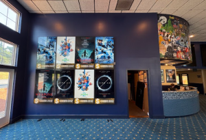 Example of a 4 x 4 digital signage installation in All South County Cinema, South Kingstown, RI