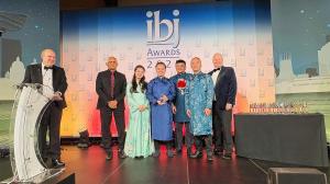 Mr. Vo Quoc Huy, Chairman of the Board and CEO of Long An International Port, together with Mr. Tran Phi Bang, Chief Operating Officer, and Mr. Vu Anh Khoi, Sales Director, attended the IBJ Awards 2025 Gala Night to receive the People Development Award.