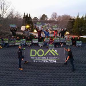Dom Roofing & Restoration Team recognized as a 2025 Nextdoor Neighborhood Fave for trusted roofing services across Georgia communities.