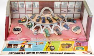 The top three lots are all Hot Wheels Redlines original store displays, led by this vintage 1968 store display with all the original cars, in a car showroom setting. Estimate: $20,000-$30,000.