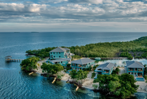 Aerial photo of Inn and Villas overlooking Caribbean Sea