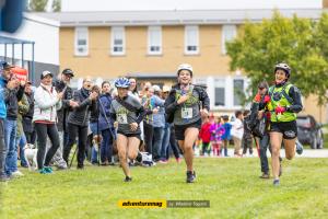 Junior racers at the finish of Raid Temiscamingue