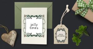 A set of Chistmas cards and tags made with Wallifyer clipart