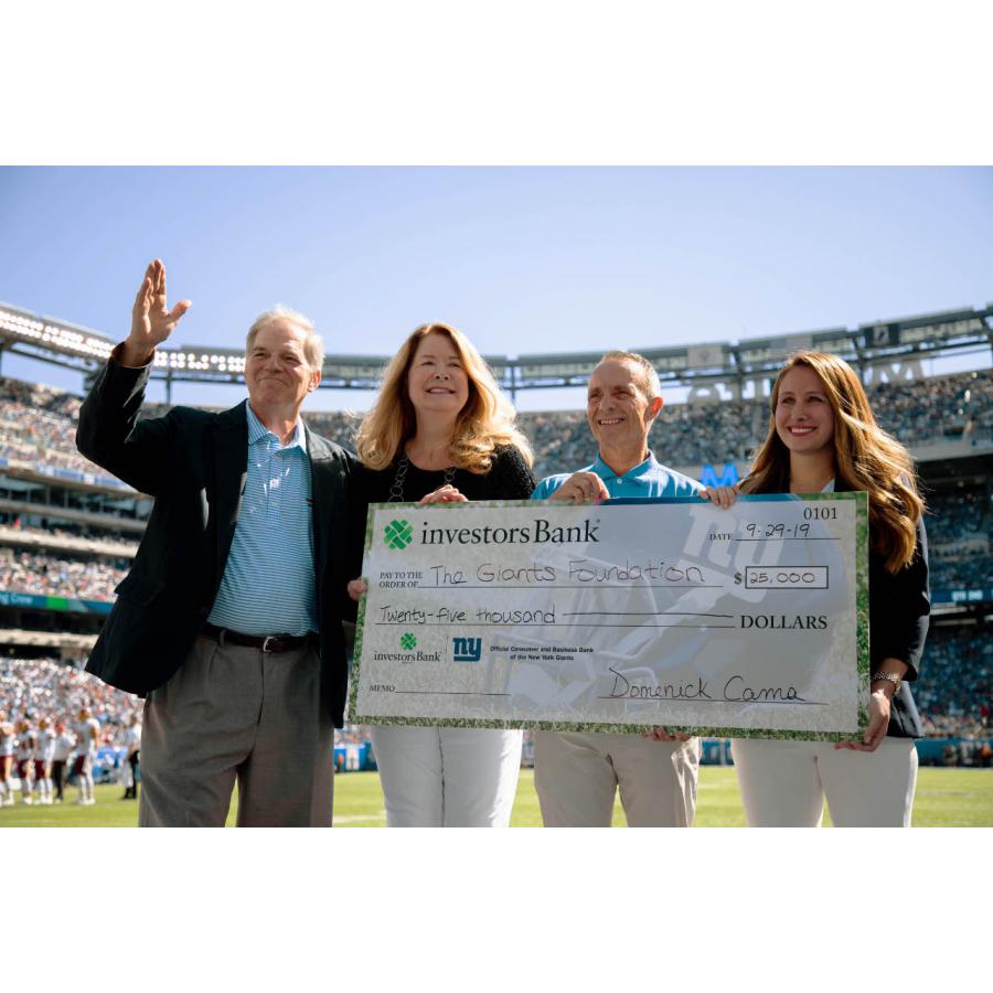 Investors Bank and Its Foundation Honor New York Giants by Presenting a