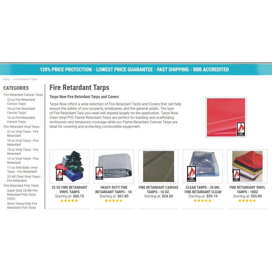 Tarps Now Increases Protective Flame Retardant Tarp Fabrics for use by
